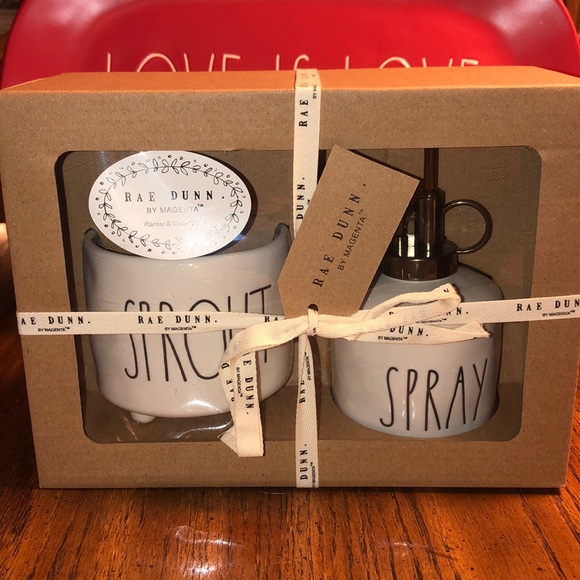 Rae Dunn SPROUT Planter & SPRAY Mister Sett
